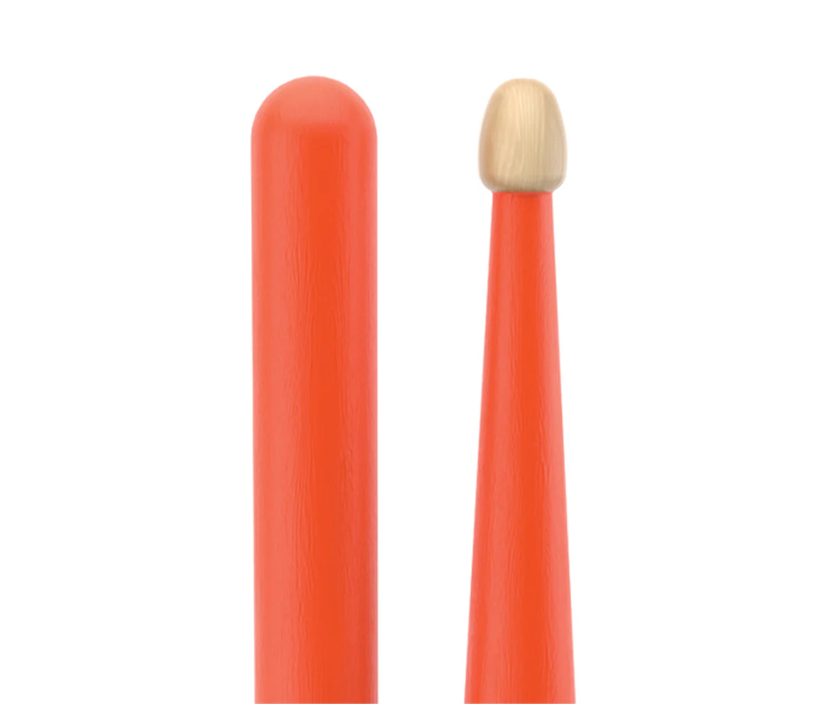 ProMark Rebound 5B Painted Orange Hickory Drumstick, Acorn Wood Tip - Image 4