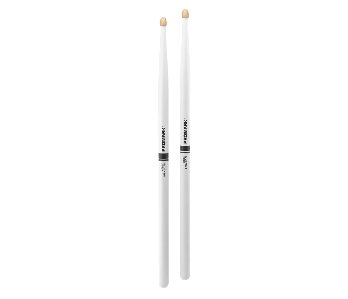 ProMark Rebound 5B Painted White Hickory Drumstick, Acorn Wood Tip - Image 3