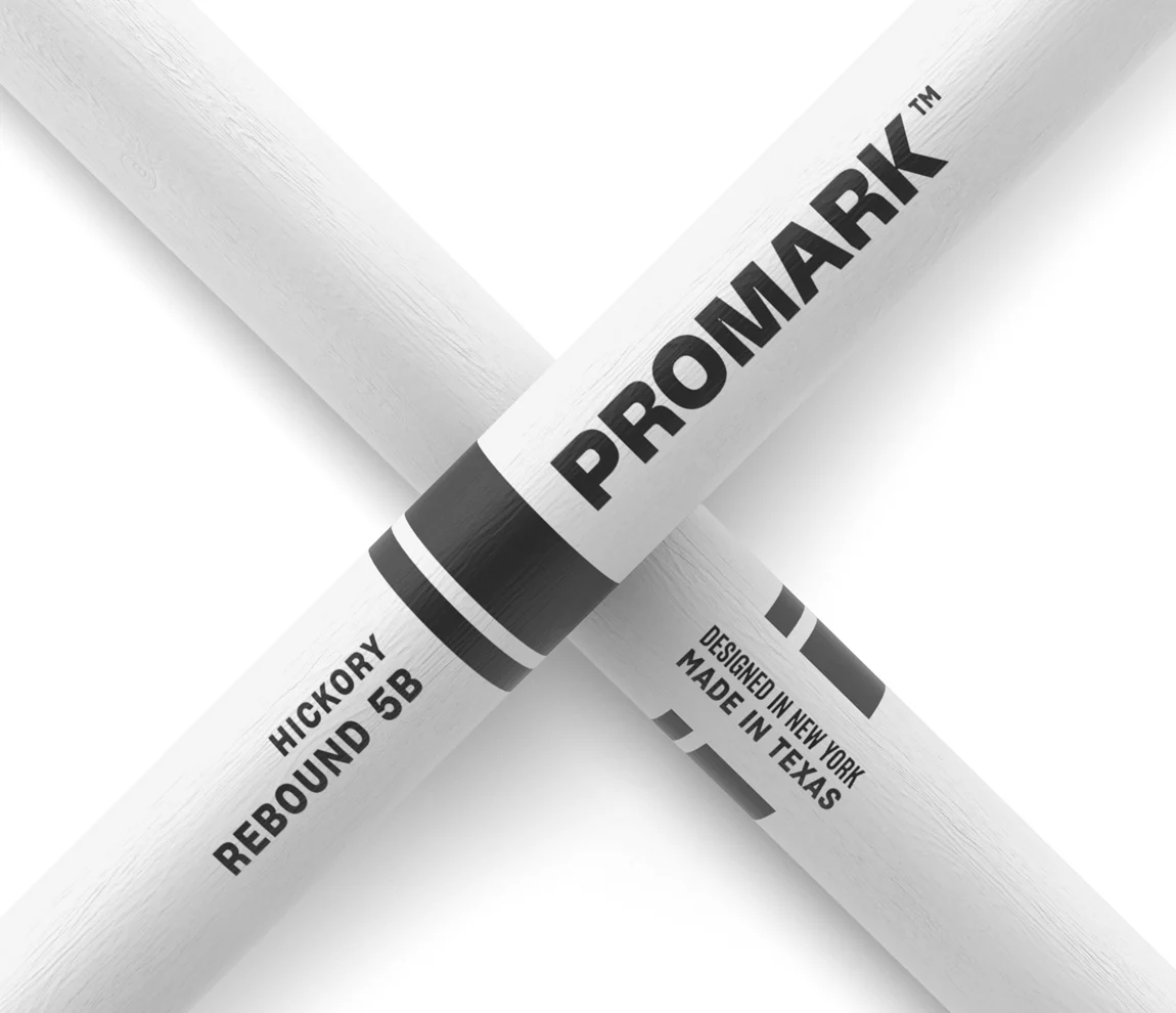 ProMark Rebound 5B Painted White Hickory Drumstick, Acorn Wood Tip - Image 5