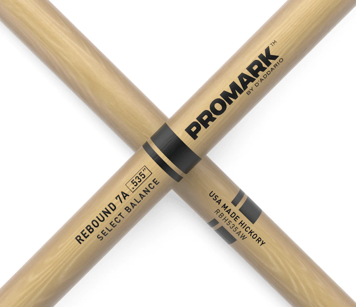 Promark Rebound 7A Hickory Acorn Wood Tip Drumsticks - Image 4