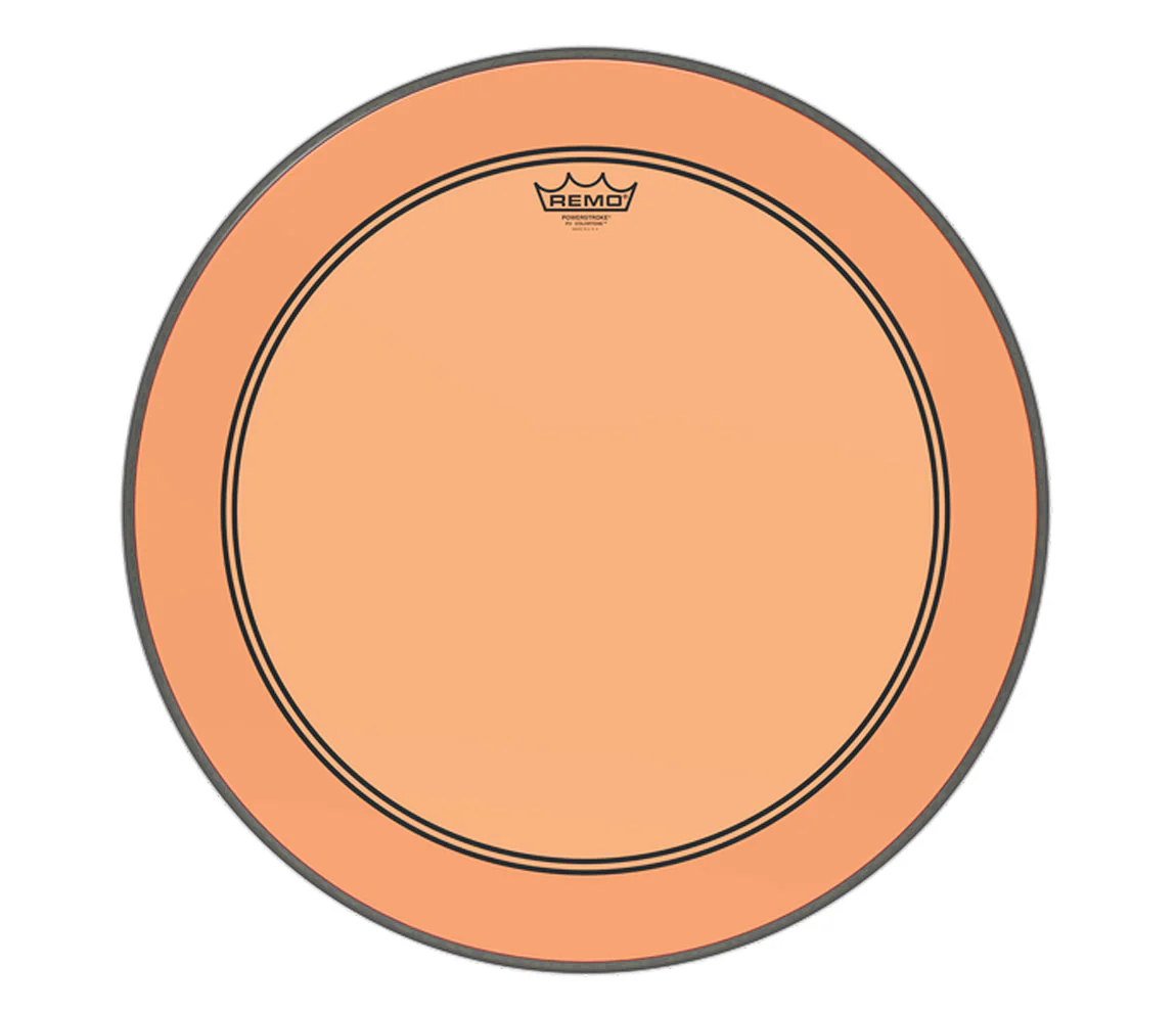 Remo 24" Powerstroke 3 Orange Colortone Batter Drum Head with 5" Offset Hole