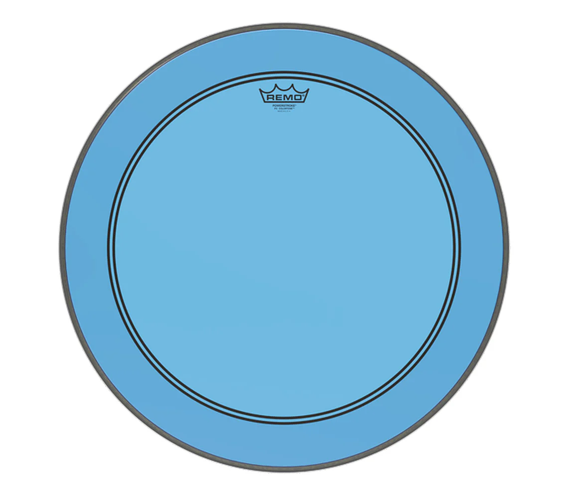 Remo 26" Powerstroke 3 Blue Colortone Batter Drum Head with 5" Offset Hole