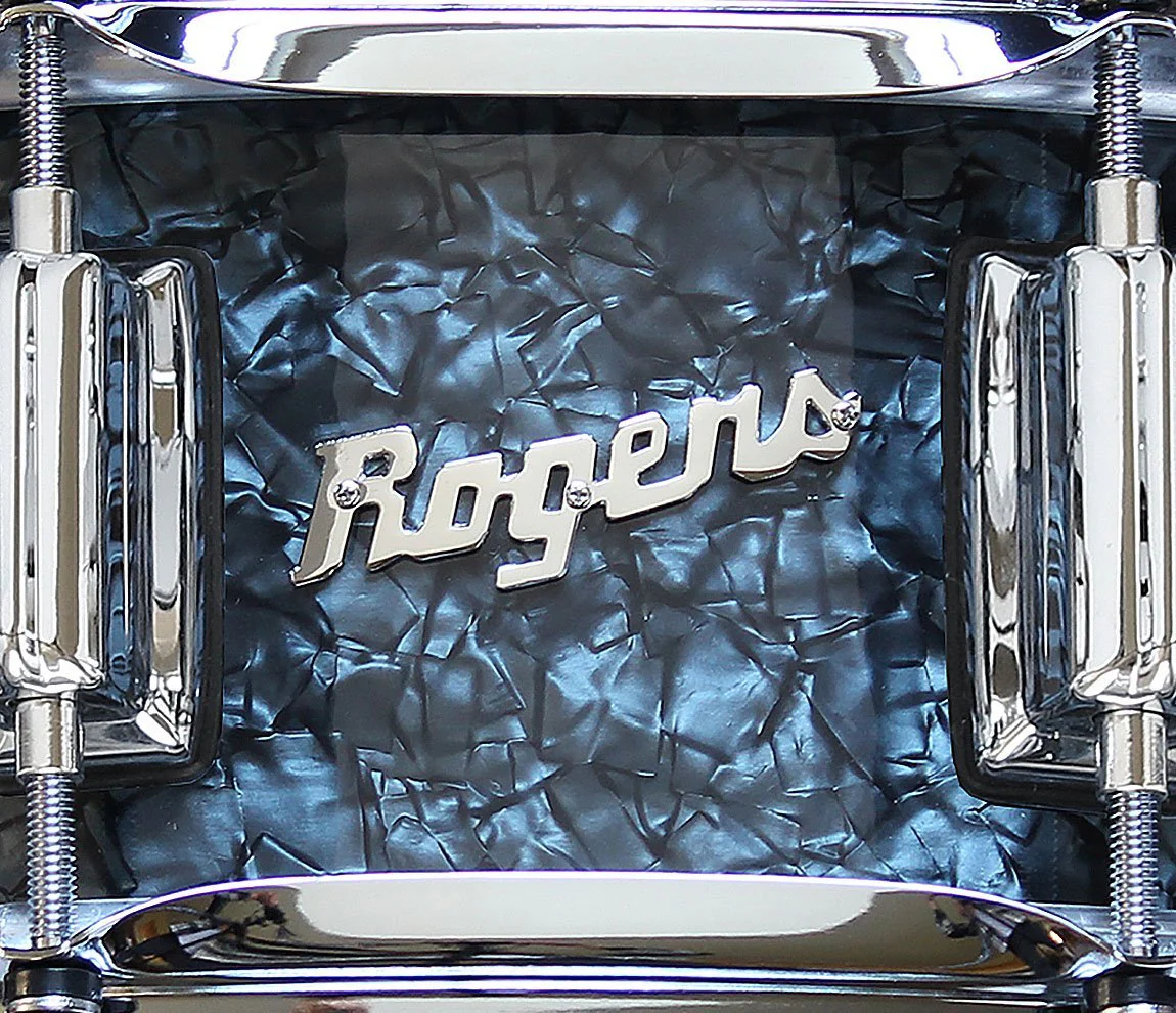 Rogers 14" x 5" Dyna-Sonic Beavertail Lugs Snare Drum - Black Diamond Pearl - Image 12