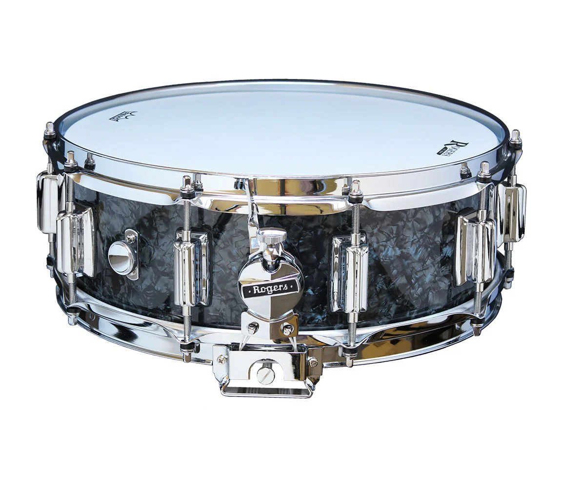 Rogers 14" x 5" Dyna-Sonic Beavertail Lugs Snare Drum - Black Diamond Pearl - Image 5