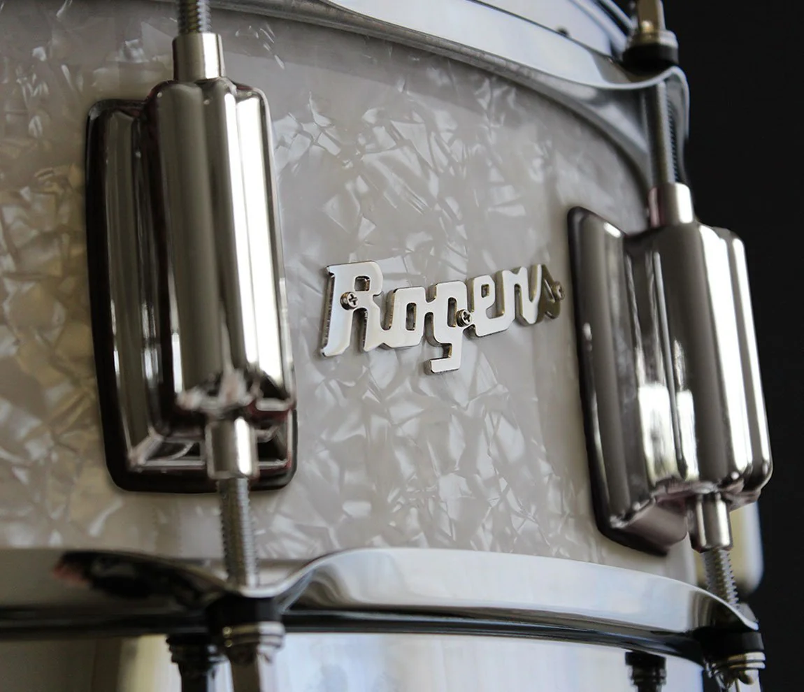 Rogers 14" x 5" Dyna-Sonic Beavertail Lugs Snare Drum - White Marine Pearl - Image 18