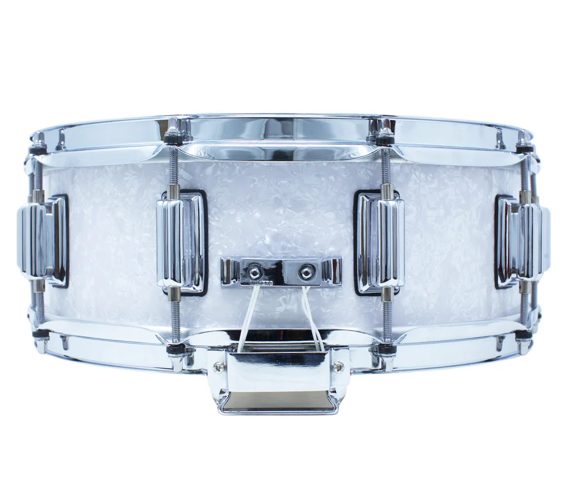 Rogers 14" x 5" Dyna-Sonic Beavertail Lugs Snare Drum - White Marine Pearl - Image 3