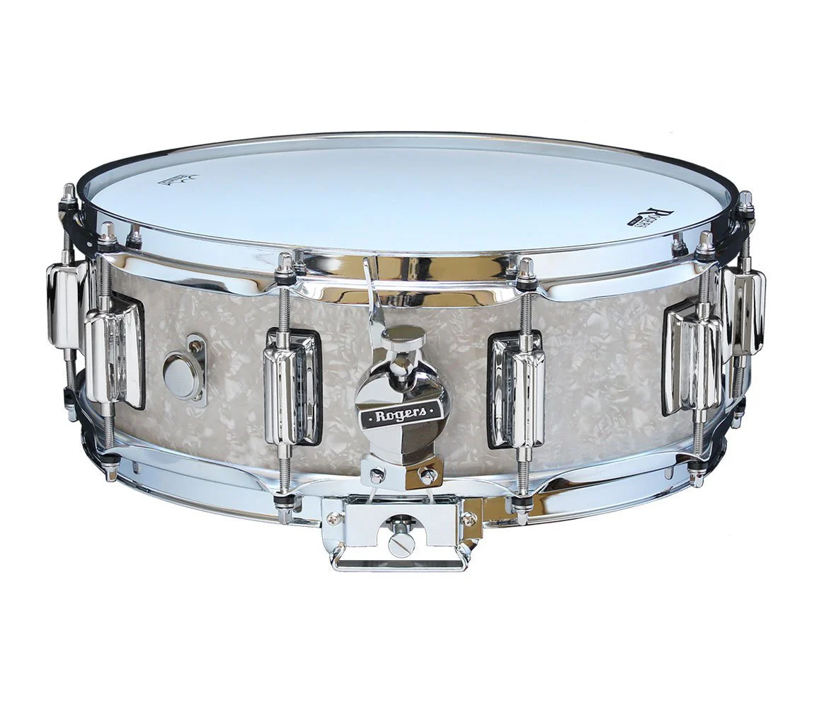 Rogers 14" x 5" Dyna-Sonic Beavertail Lugs Snare Drum - White Marine Pearl - Image 5