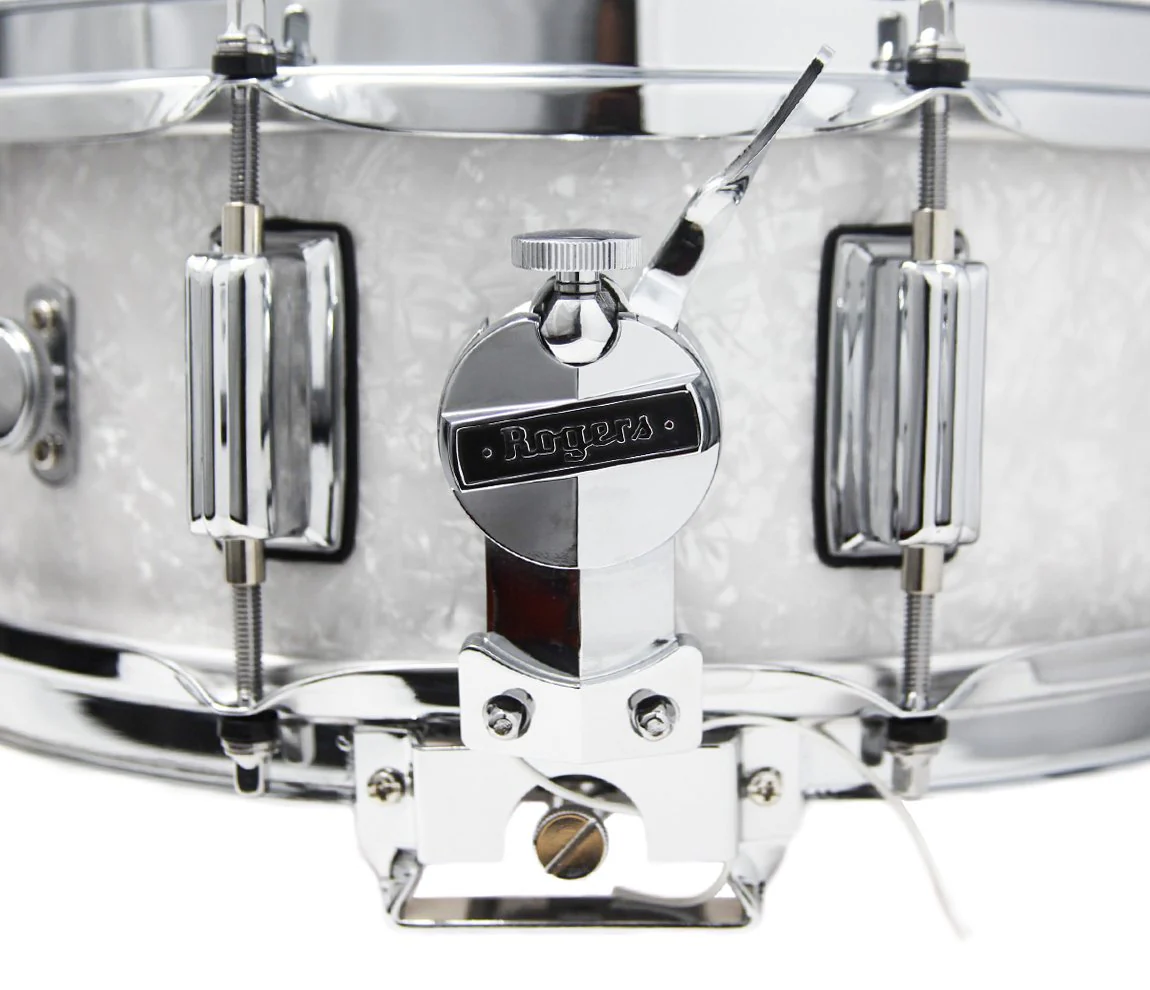 Rogers 14" x 5" Dyna-Sonic Beavertail Lugs Snare Drum - White Marine Pearl - Image 9