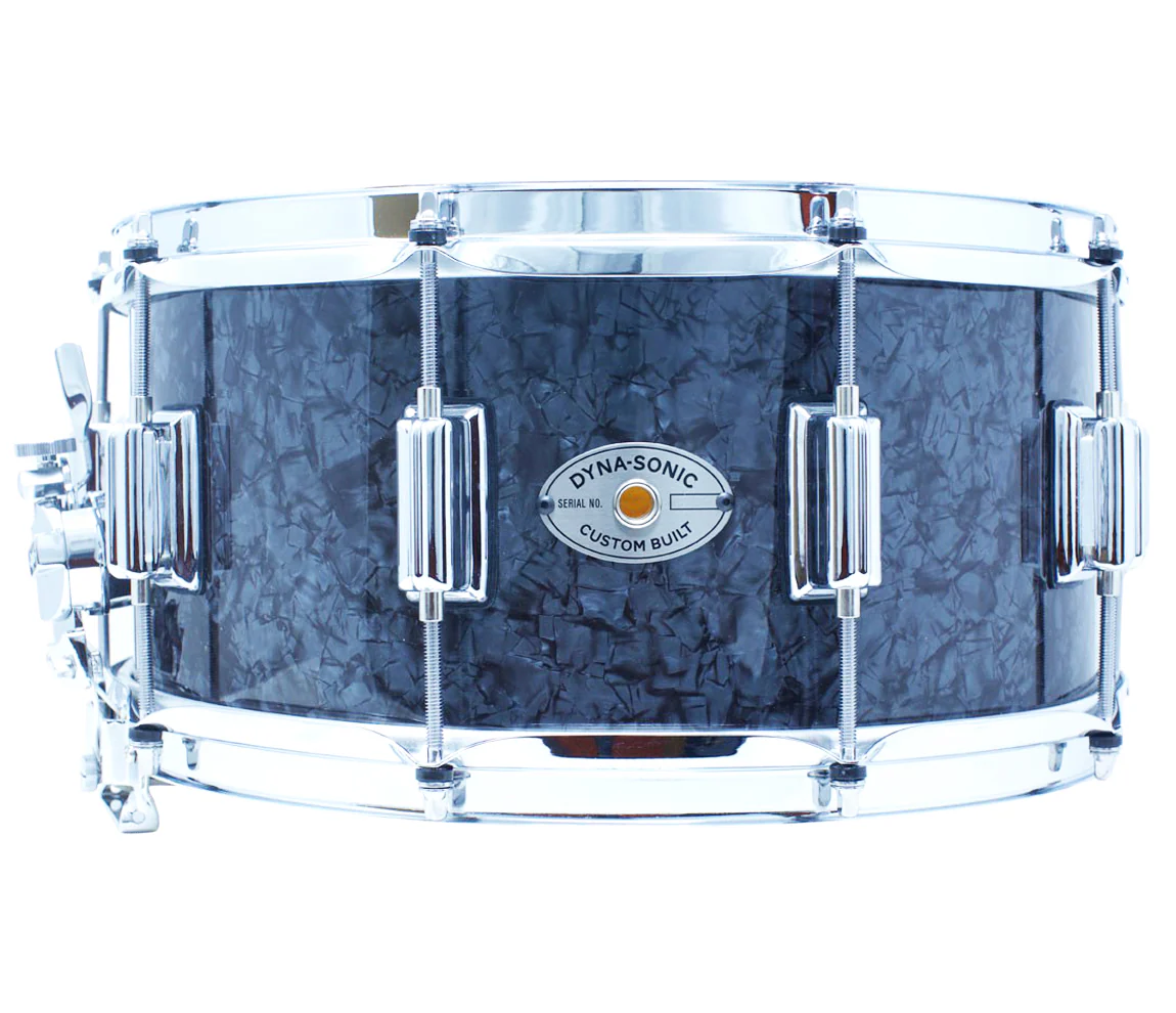 Rogers 14" x 6.5" Dyna-Sonic Beavertail Lugs Snare Drum - Black Diamond Pearl - Image 3