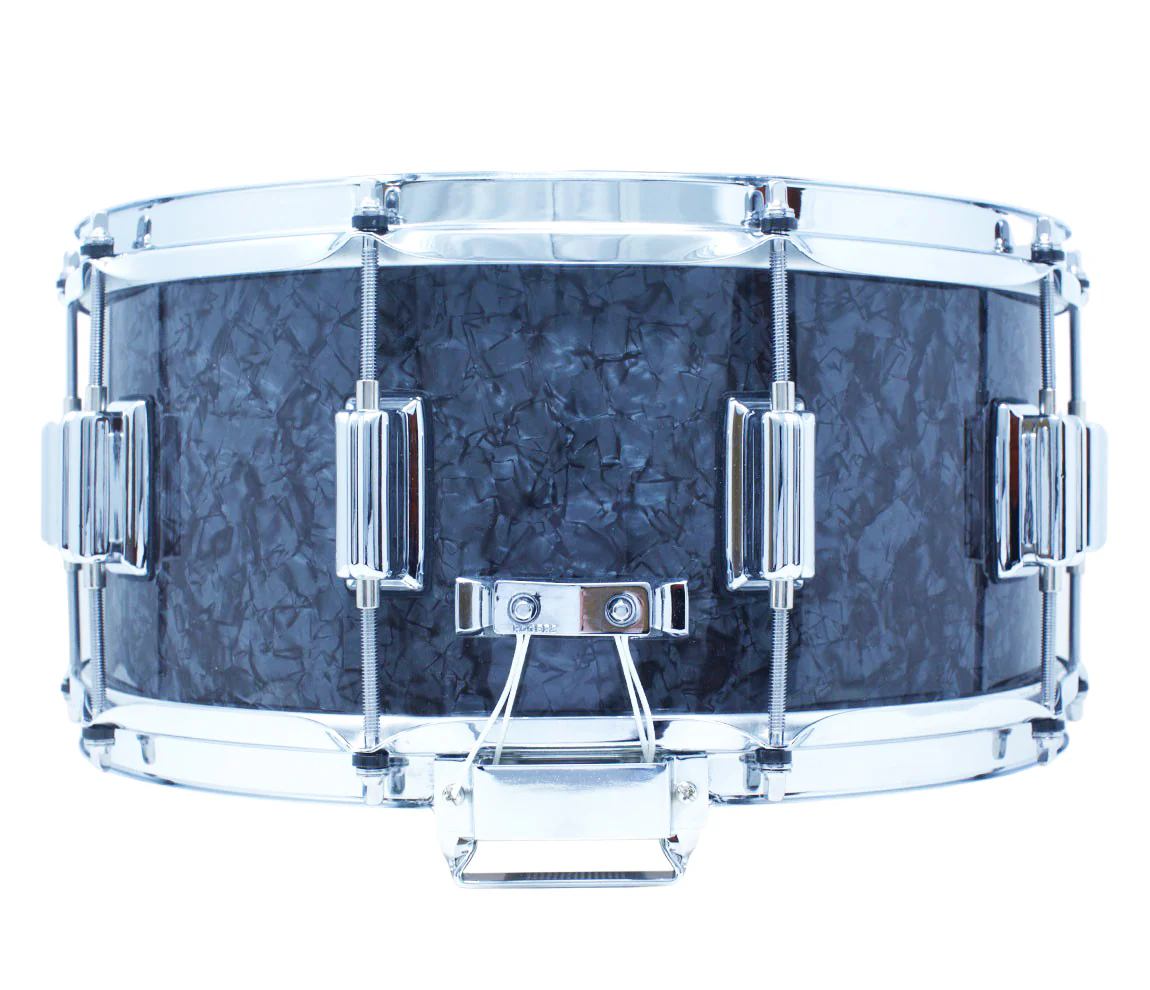 Rogers 14" x 6.5" Dyna-Sonic Beavertail Lugs Snare Drum - Black Diamond Pearl - Image 4