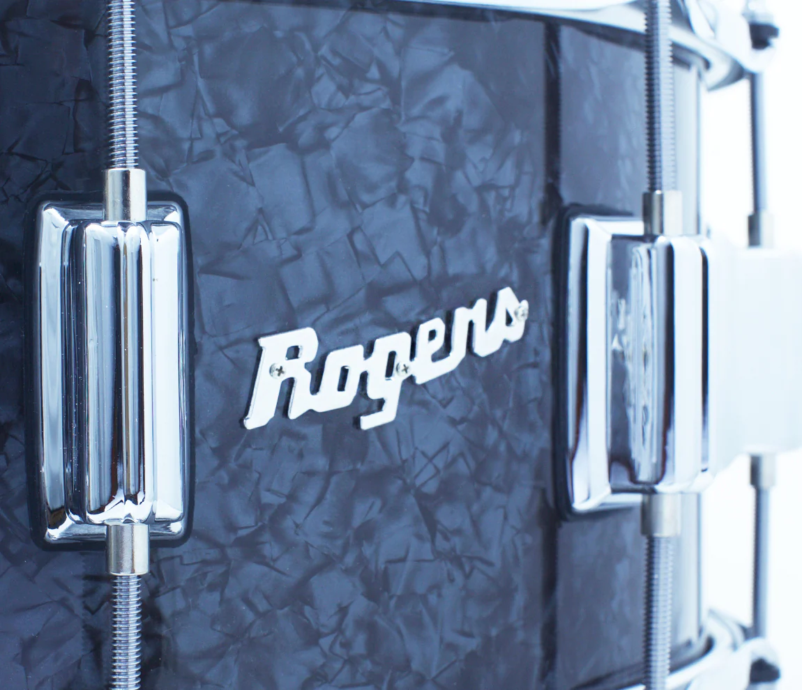 Rogers 14" x 6.5" Dyna-Sonic Beavertail Lugs Snare Drum - Black Diamond Pearl - Image 5