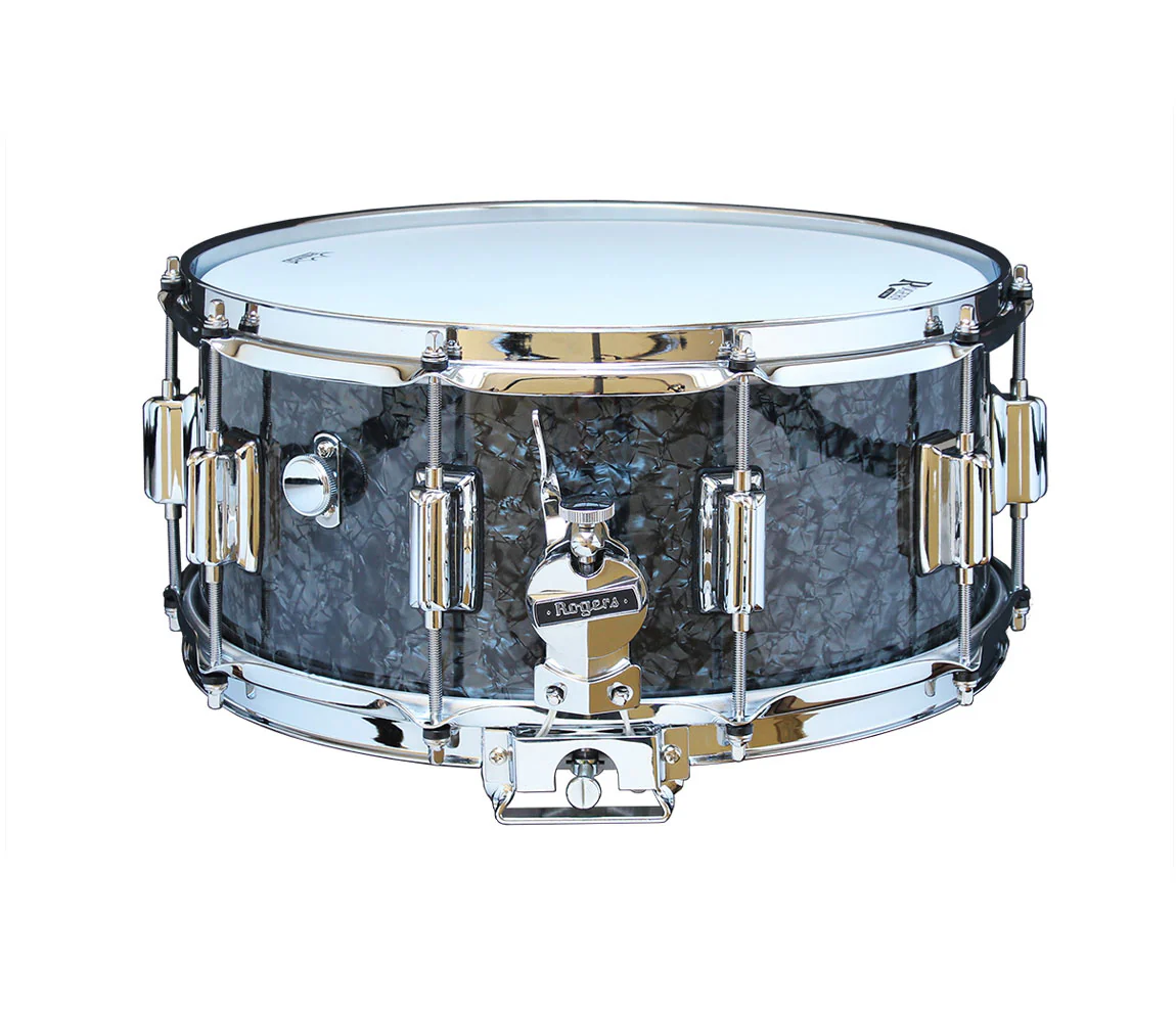 Rogers 14" x 6.5" Dyna-Sonic Beavertail Lugs Snare Drum - Black Diamond Pearl - Image 6
