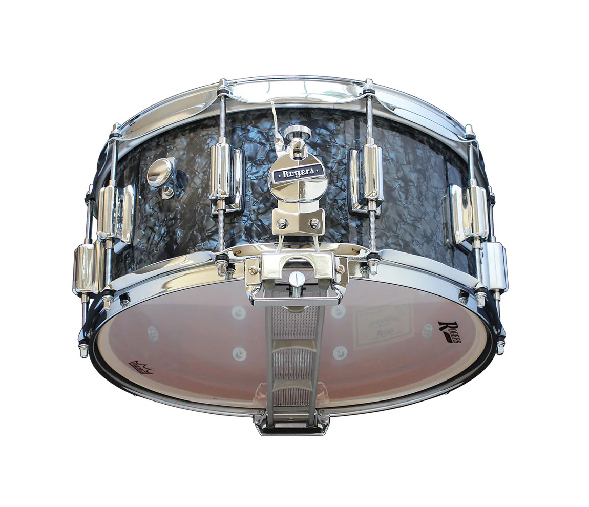 Rogers 14" x 6.5" Dyna-Sonic Beavertail Lugs Snare Drum - Black Diamond Pearl - Image 7