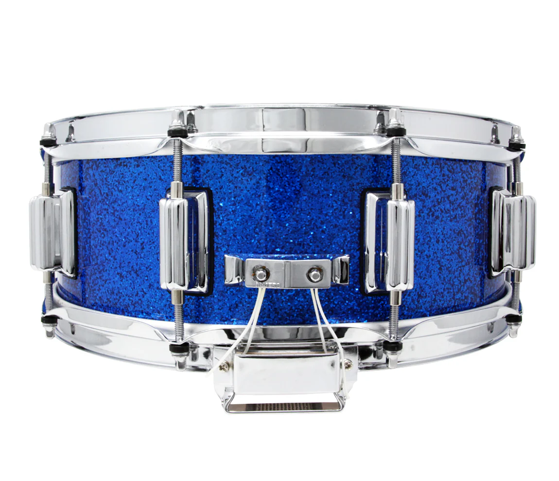 Rogers Dyna-Sonic Beavertail Lugs Blue Sparkle Lacquer 14" x 5" Wood Shell Snare Drum - Image 4