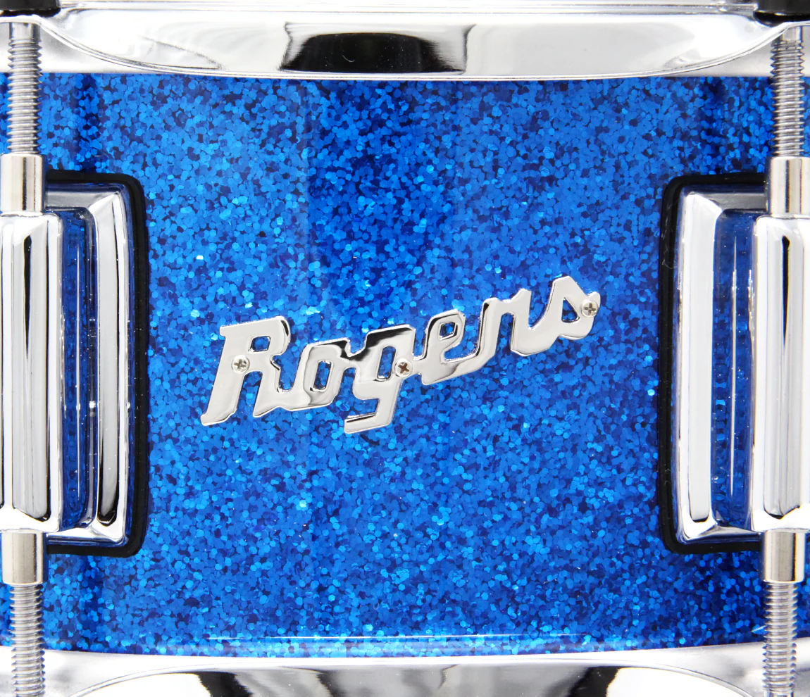 Rogers Dyna-Sonic Beavertail Lugs Blue Sparkle Lacquer 14" x 5" Wood Shell Snare Drum - Image 5