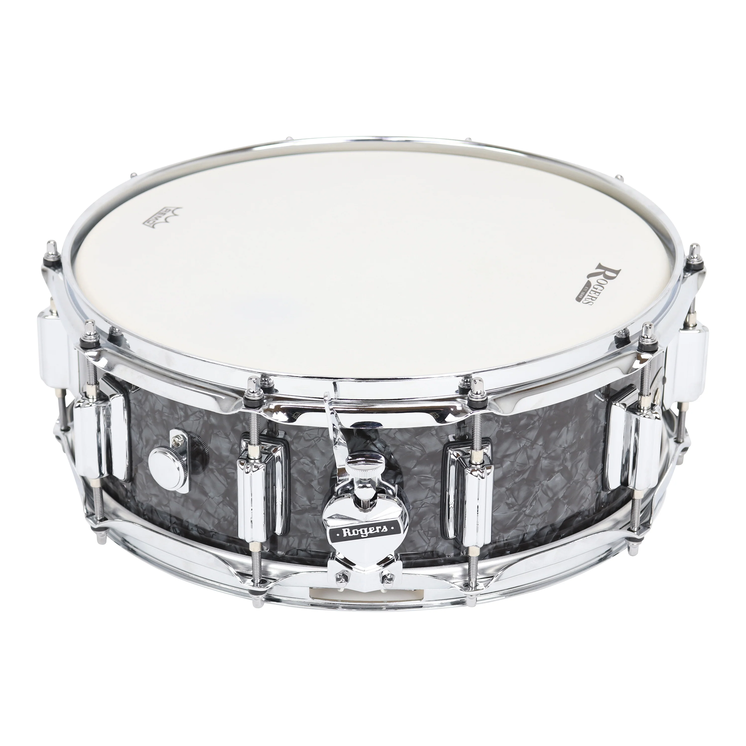 Rogers SuperTen 14" x 5" Wood Shell Snare Drum in Black Pearl