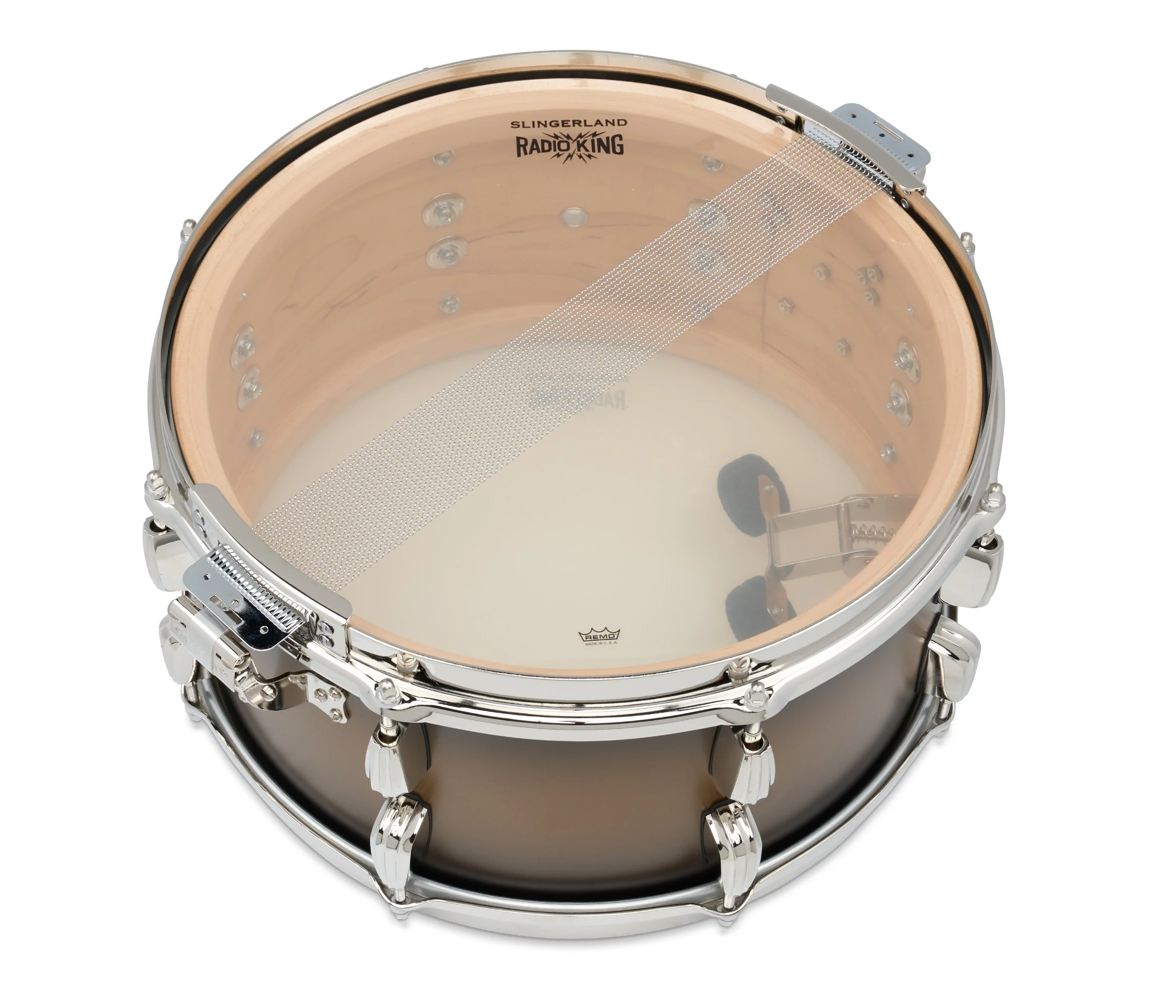 Slingerland Radio King 14" x 7" Snare Drum In Black and Gold Lacquer - Image 6