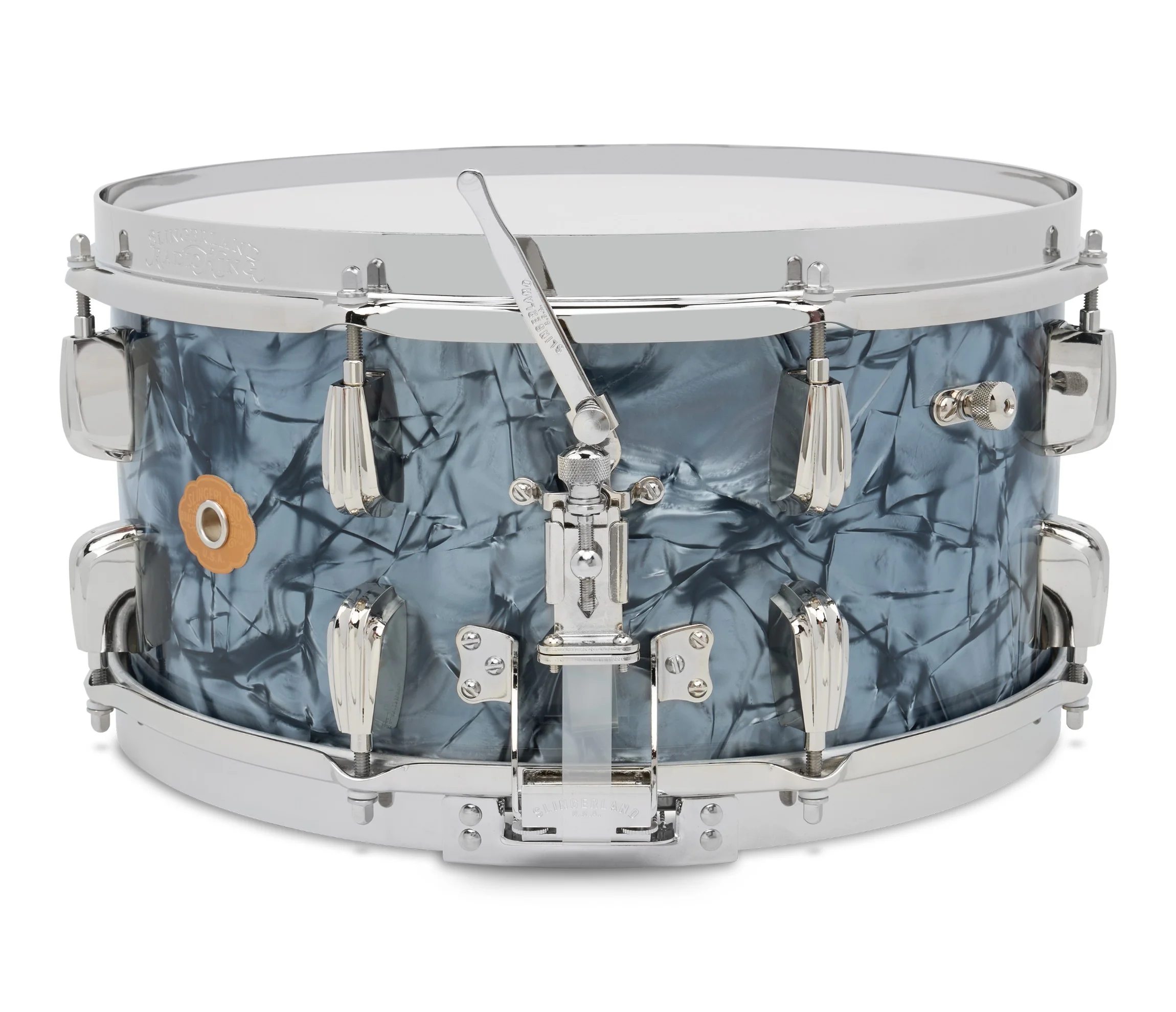 Slingerland Radio King 14" x 7" Snare Drum In Black Diamond Pearl - Image 2