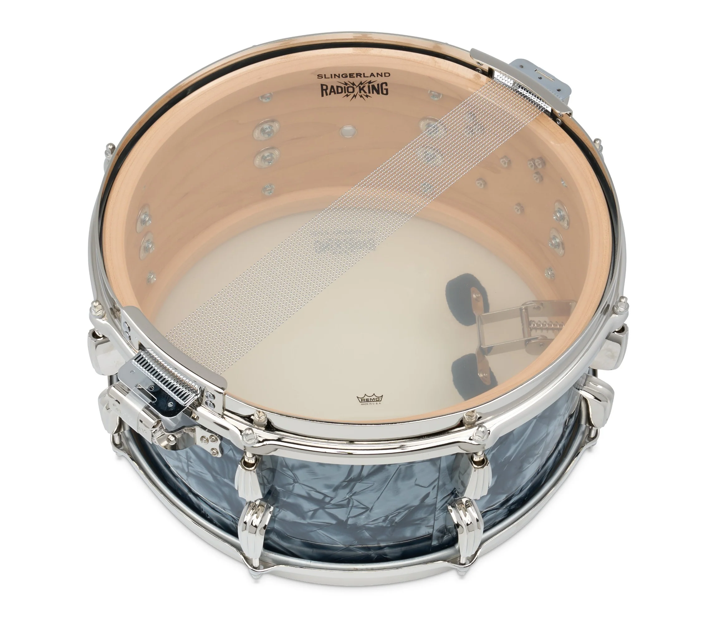 Slingerland Radio King 14" x 7" Snare Drum In Black Diamond Pearl - Image 6