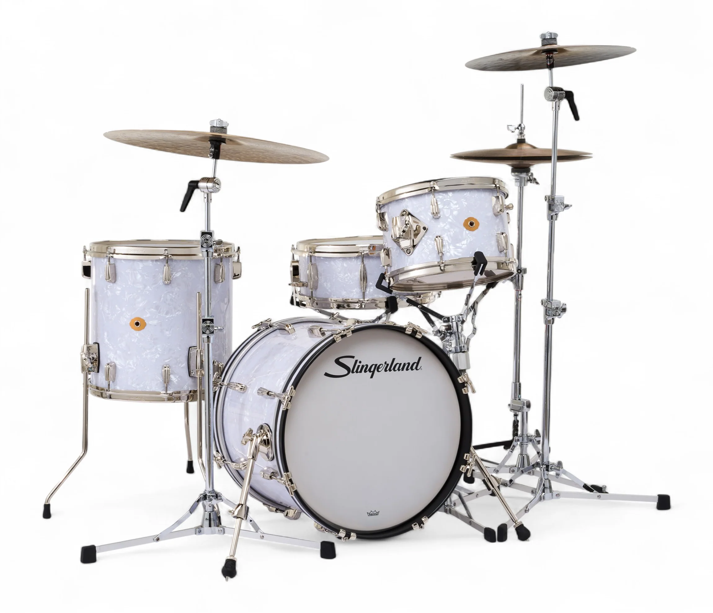 Slingerland Radio King 18" 4-Piece Shell Pack w/ Snare in White Marine Pearl 18/12/14/5.5sn - Image 10