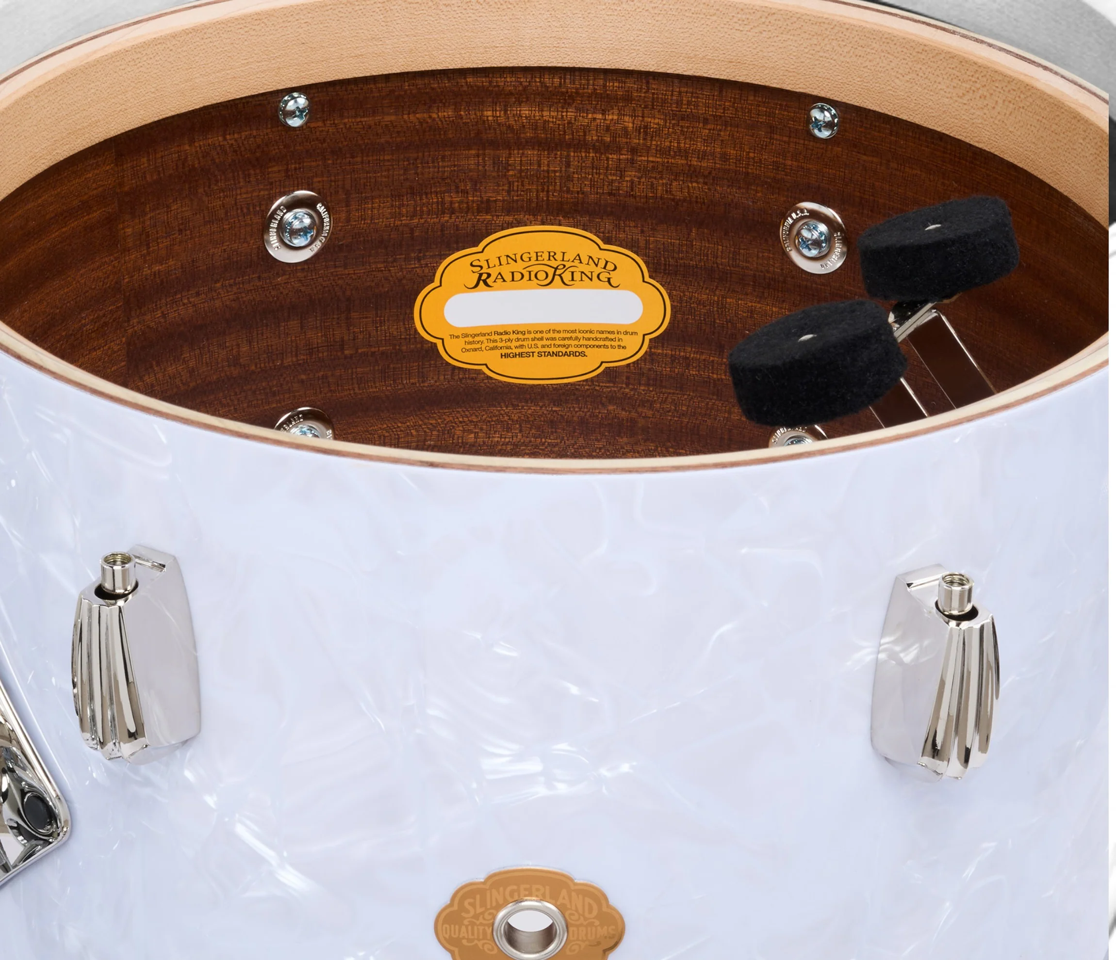 Slingerland Radio King 22" 3-Piece Shell Pack in White Marine Pearl 22/13/16 - Image 16