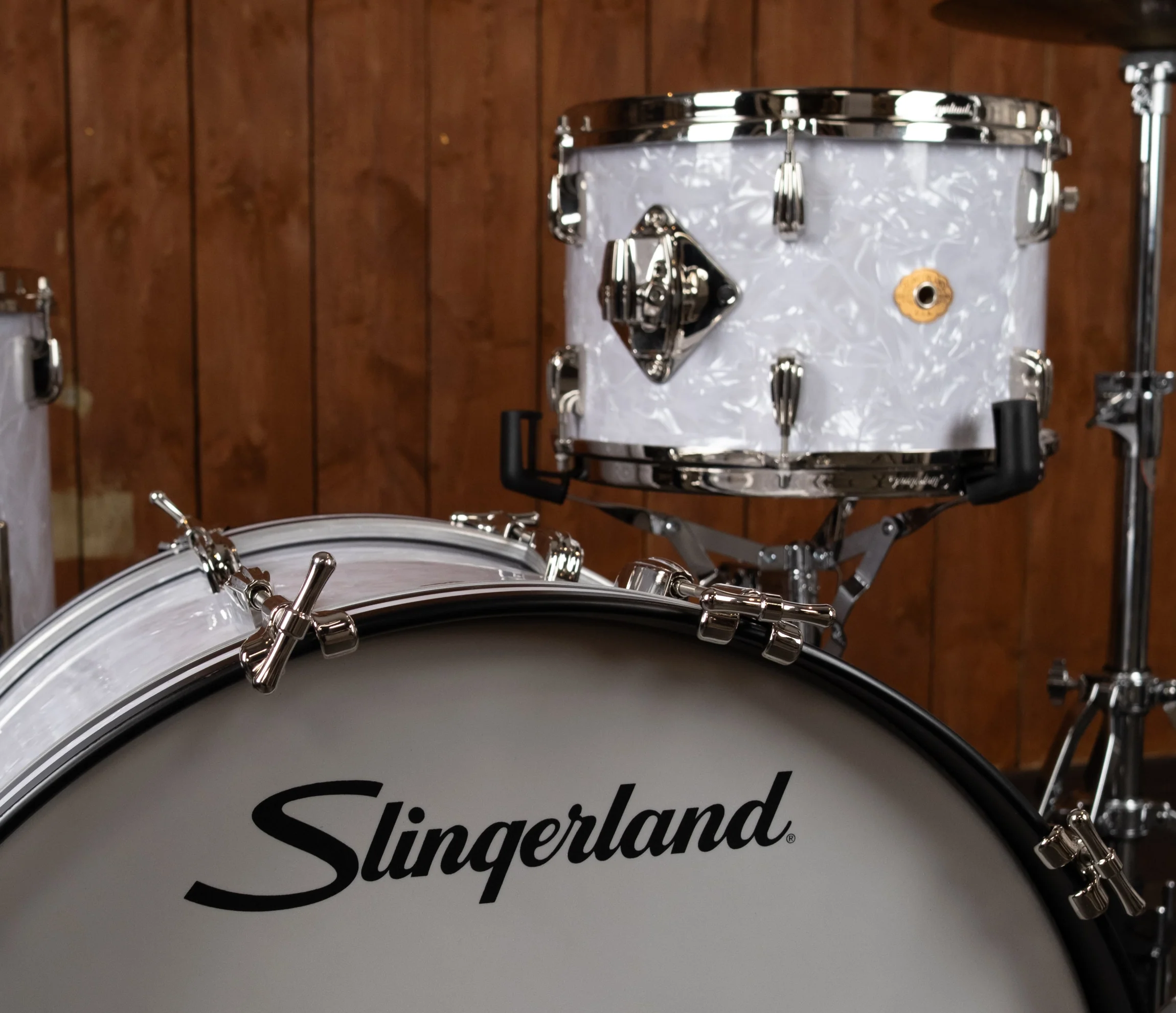 Slingerland Radio King 22" 3-Piece Shell Pack in White Marine Pearl 22/13/16 - Image 5