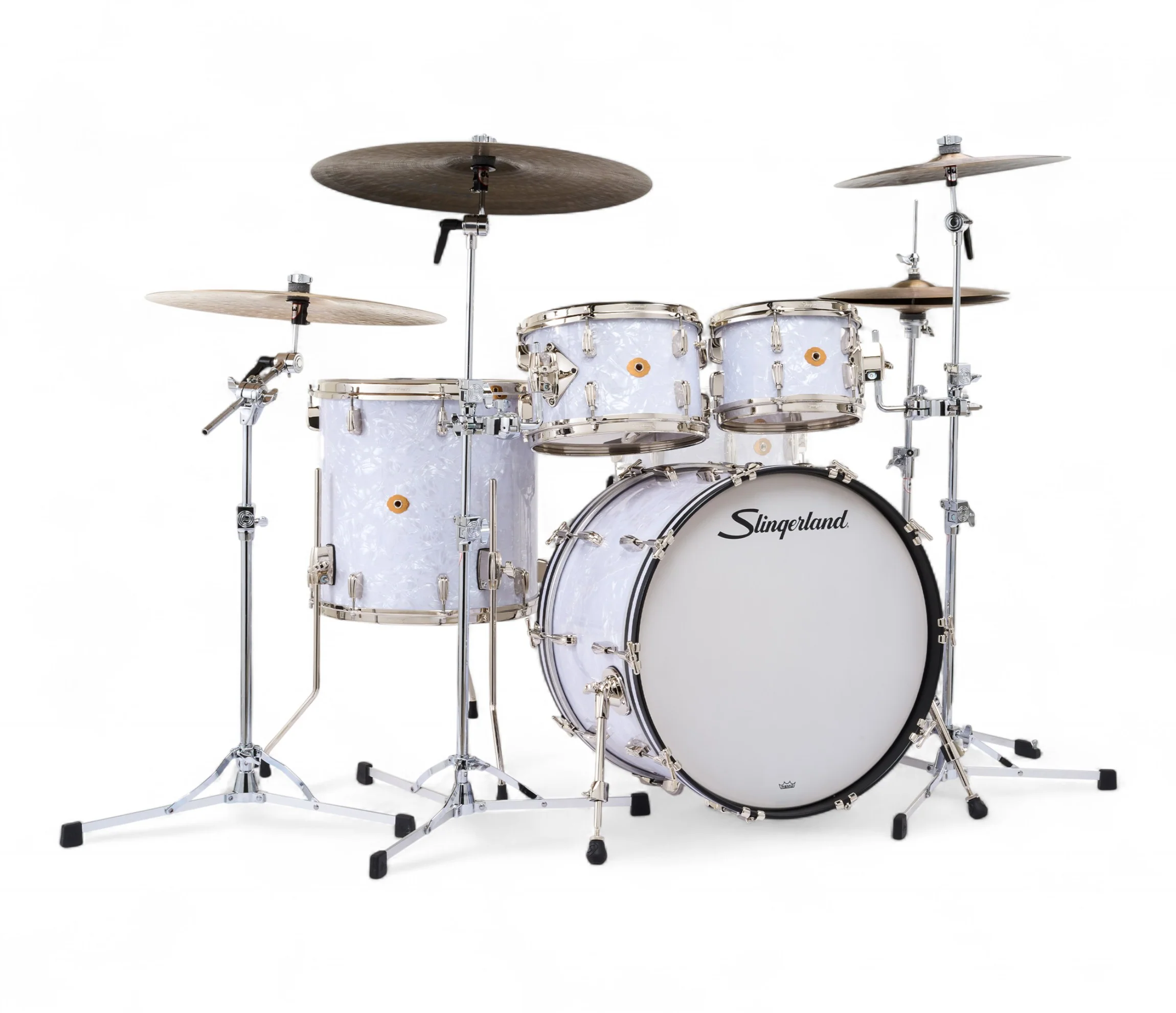 Slingerland Radio King 22" 4-Piece Shell Pack in White Marine Pearl 22/10/12/16 - Image 10