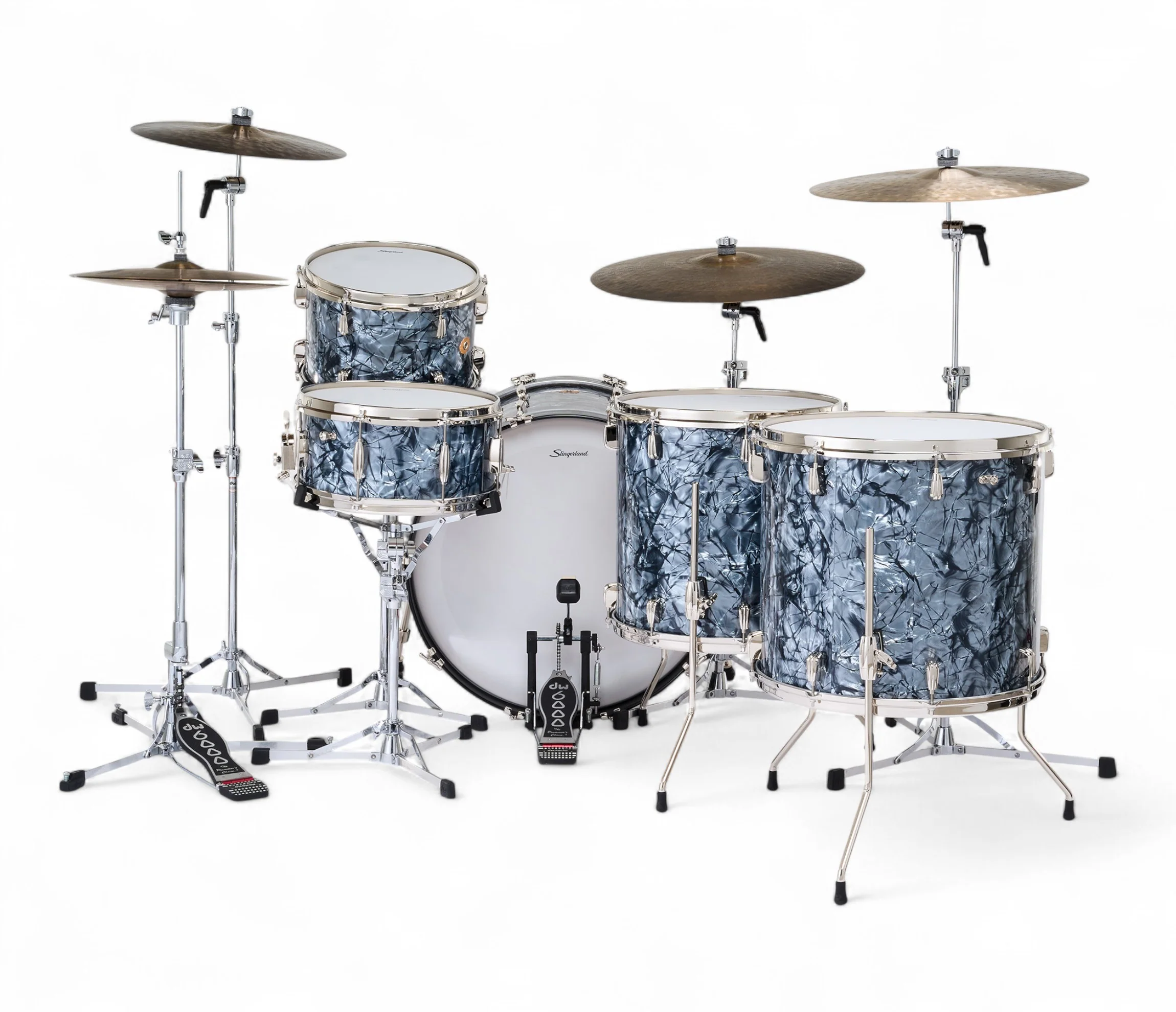 Slingerland Radio King 24" w/ Snare 5-Piece Shell Pack in Black Diamond Pearl 24/13/16/18/6.5sn - Image 2