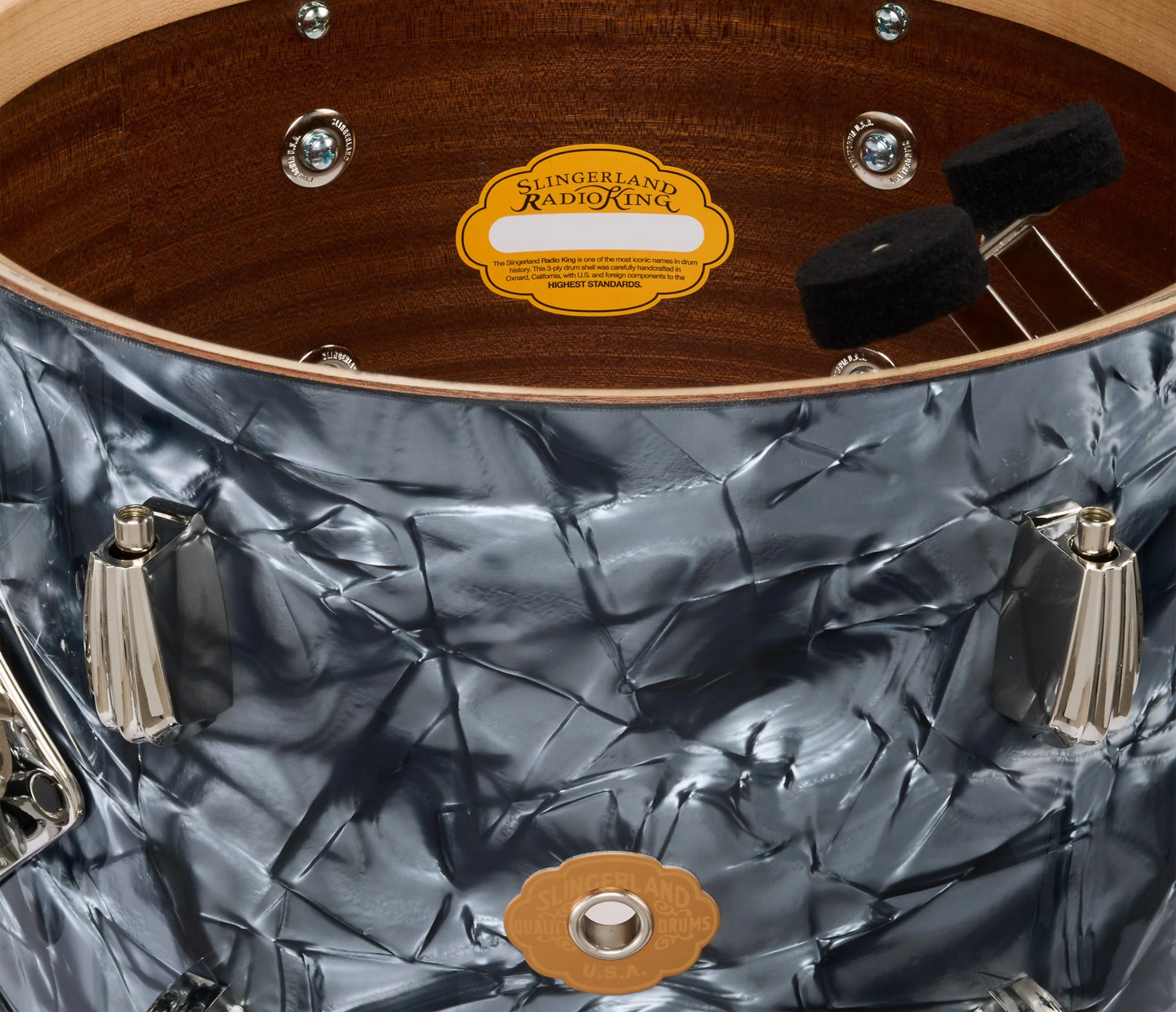 Slingerland Radio King 24" w/ Snare 5-Piece Shell Pack in Black Diamond Pearl 24/13/16/18/6.5sn - Image 3