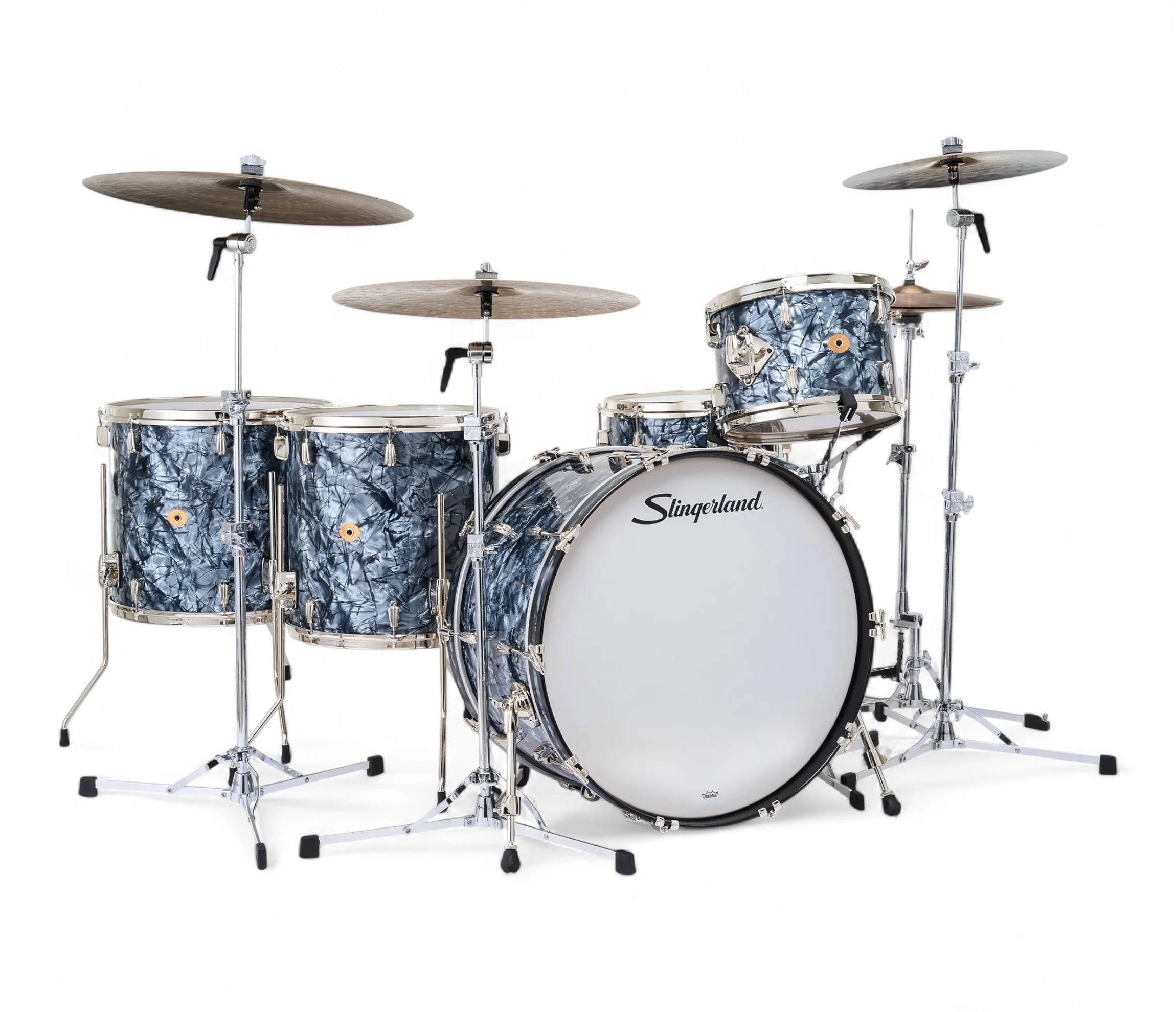 Slingerland Radio King 24" w/ Snare 5-Piece Shell Pack in Black Diamond Pearl 24/13/16/18/6.5sn - Image 6