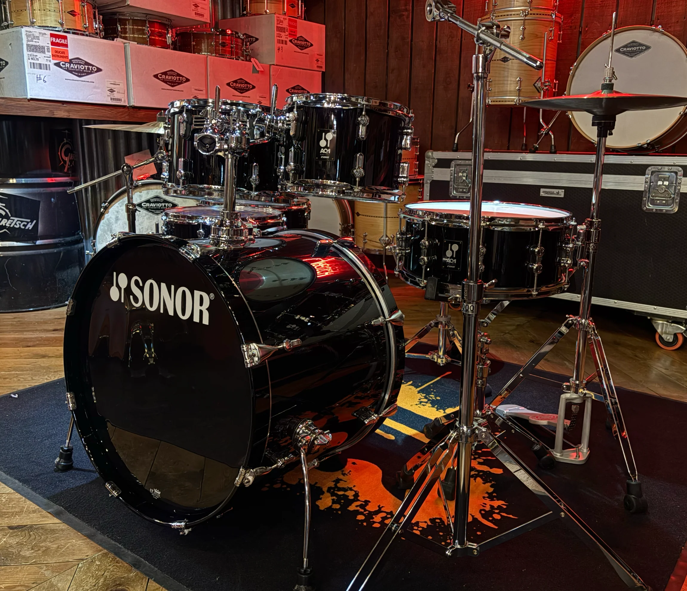 Sonor AQ1 Stage Set 5-Piece Shell Pack in Piano Black - Image 4