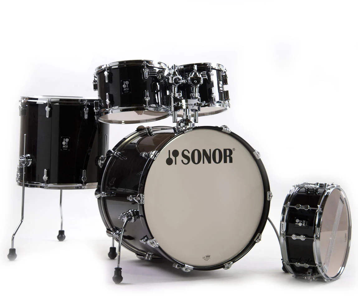 Sonor AQ2 Stage Set 5-Piece 22" Shell Pack in Transparent Satin Black - Image 4