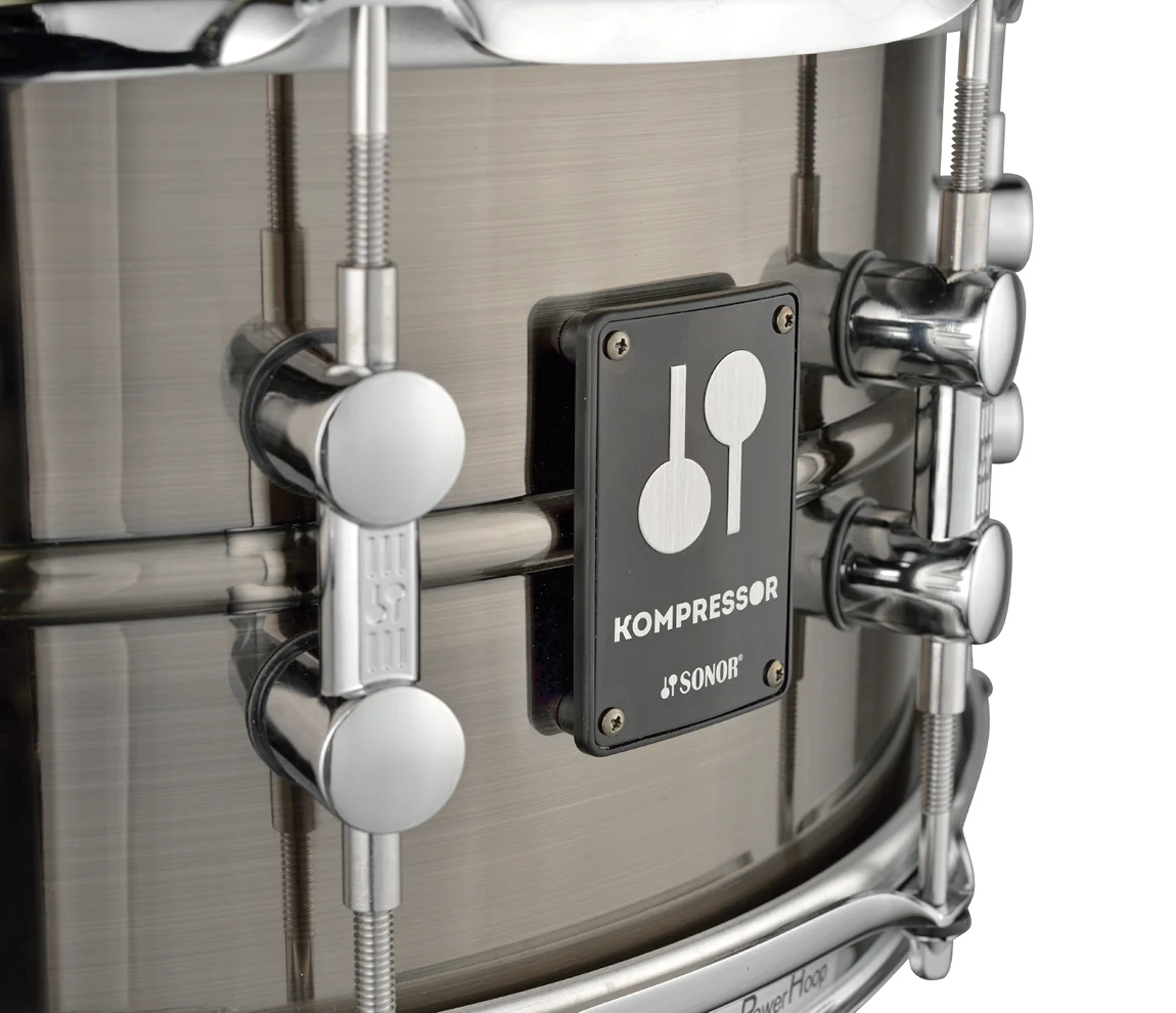 SONOR Kompressor 13" x 7" Brass Snare Drum in Plated Black Nickel - Image 2