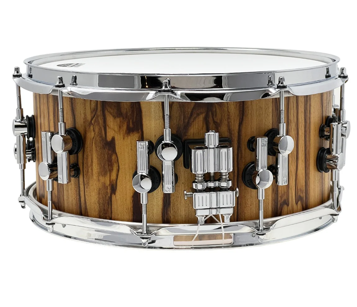 REDUCED - SONOR SQ2 14" x 6.5" Beech African Marble Snare Drum in High Gloss - Image 4