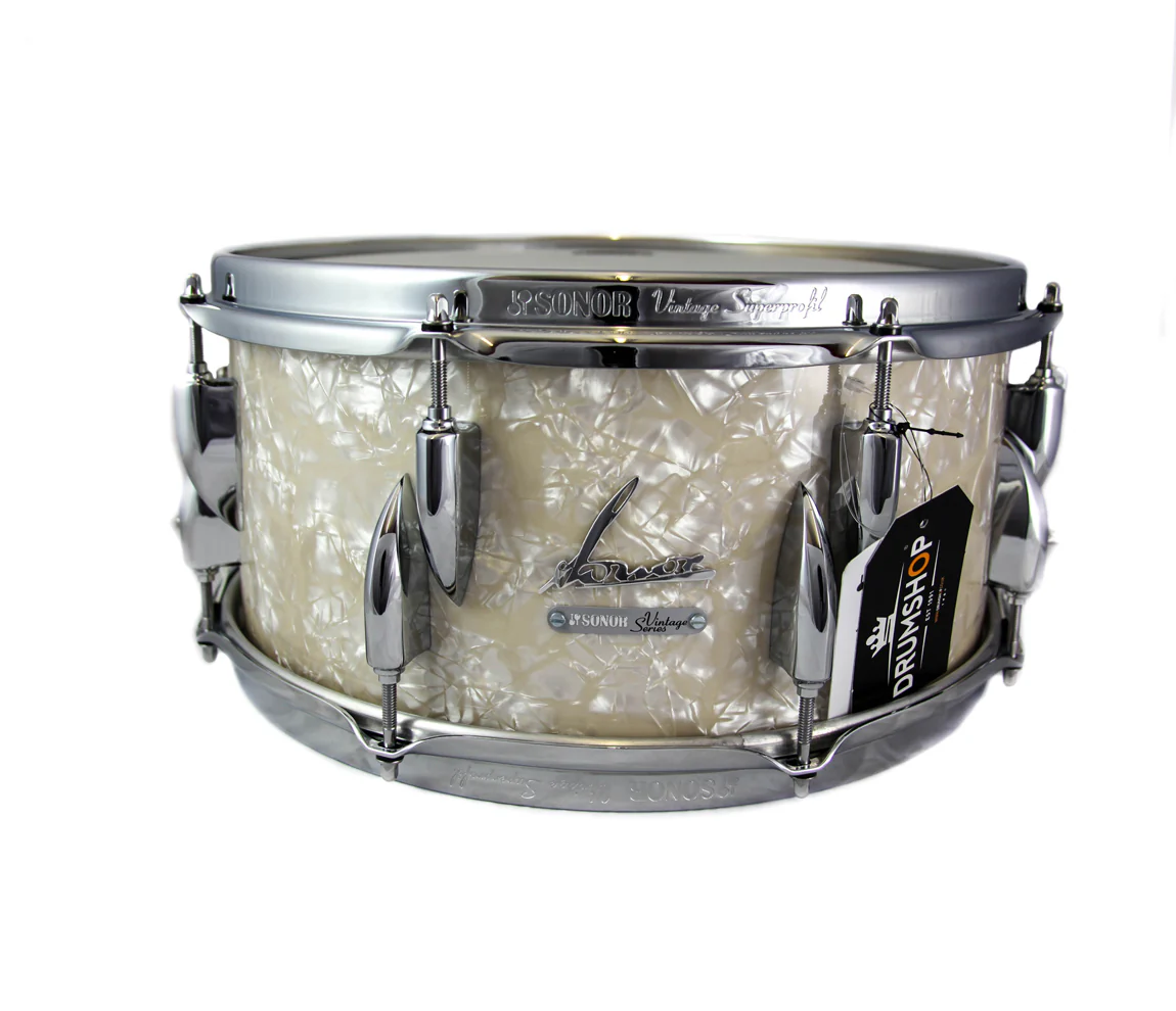 Sonor Vintage Series 14" x 6.5" Snare Drum in Vintage Pearl - Image 15