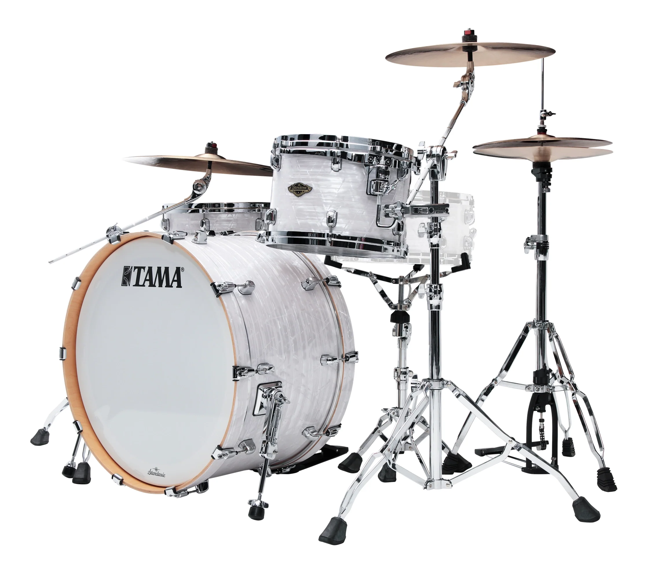 Tama Starclassic Walnut/Birch 24" 3-Piece Shell Pack in White Pearl - Image 2